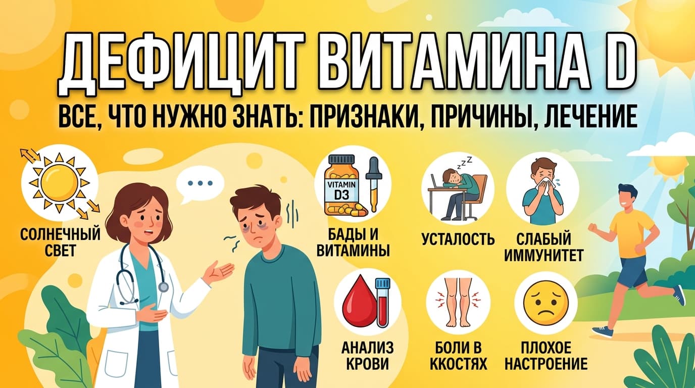 Дефицит витамина Д: симптомы и признаки нехватки
