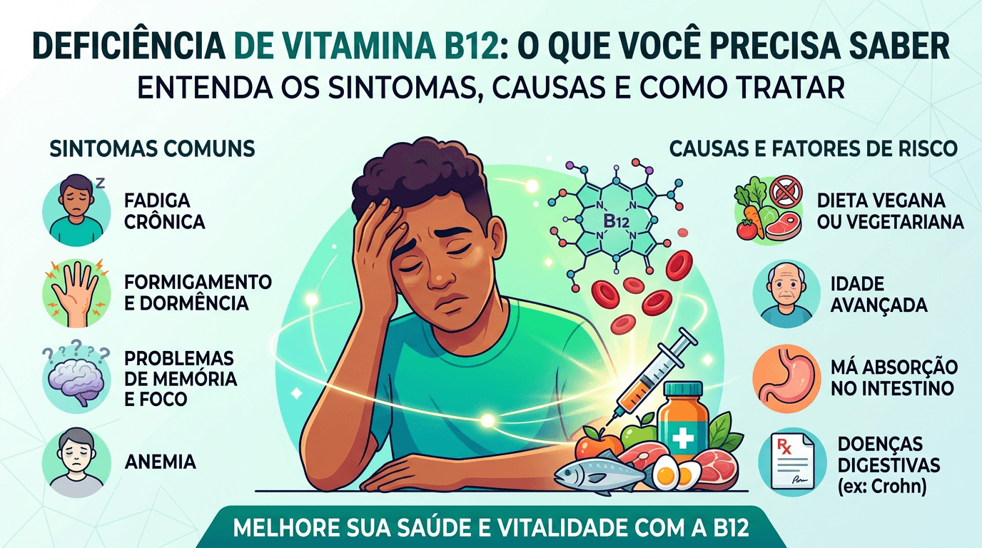Deficiência de B12: Sintomas que você não pode ignorar