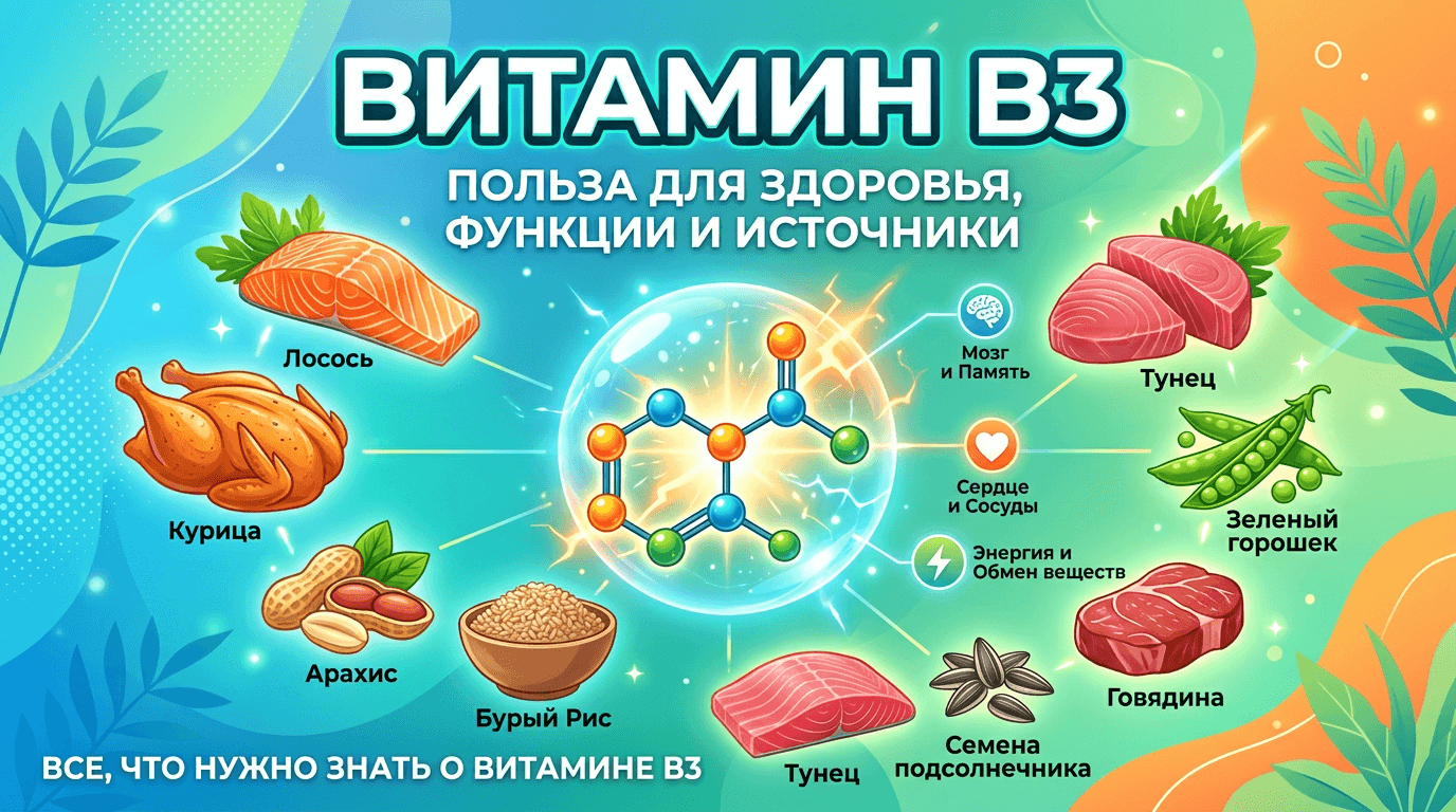 Витамины В2, В3, В4, В5, В7: обзор